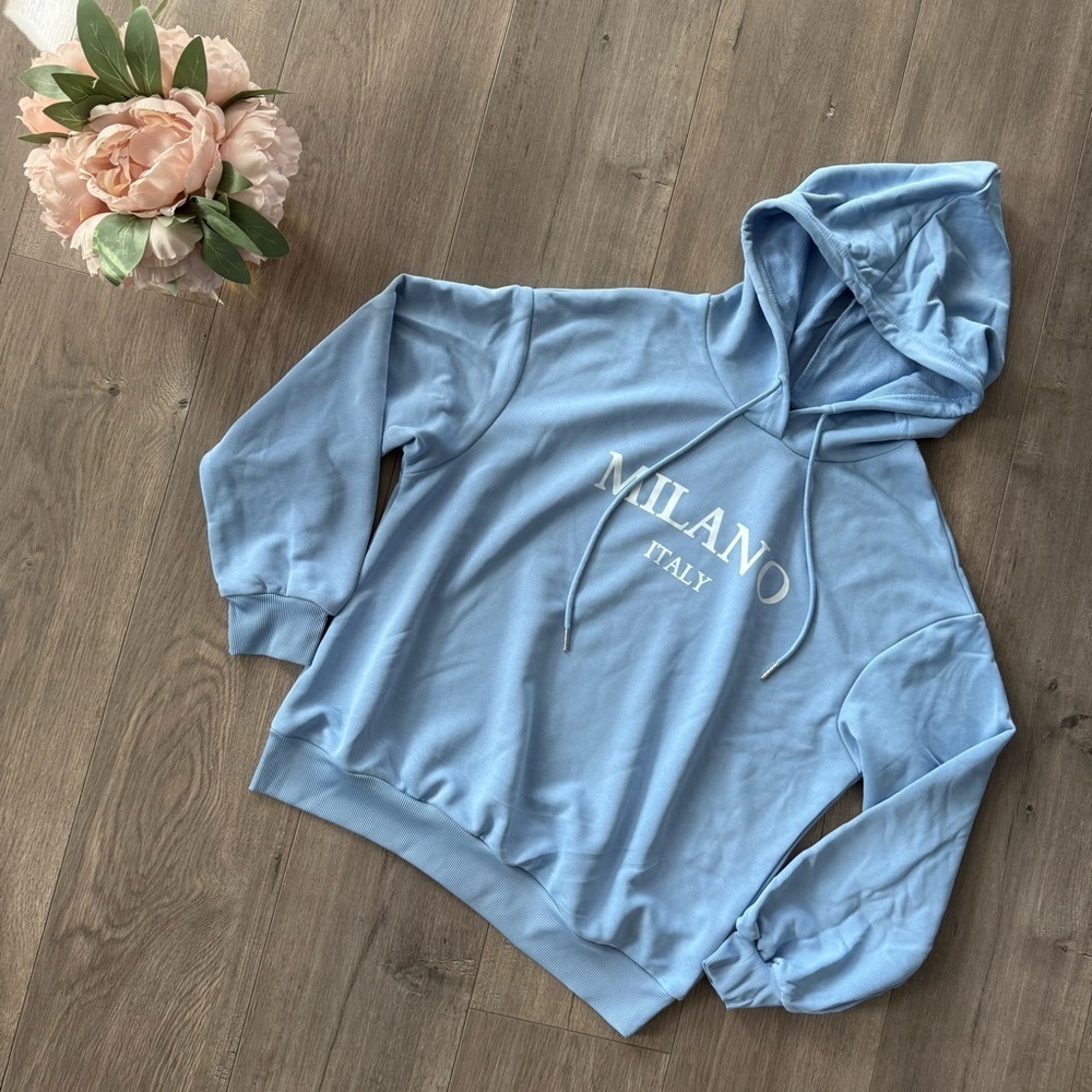 💐5 for $15💐 SHEIN Milano Italy Baby‎ Blue Oversized Hoodie